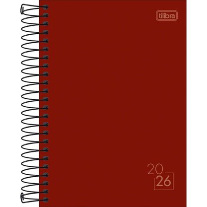 Agenda 2026 Diária Espiral Vermelho Spice Tilibra