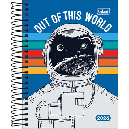 Agenda 2026 Espiral Diária Azul Astronauta Pepper Tilibra