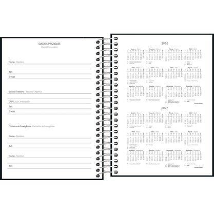 Agenda Pepper 2027 Espiral Preta 117x164mm 160Fls Tilibra