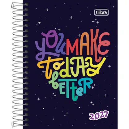 Agenda 2027 Diária Espiral Preto Spice Tilibra