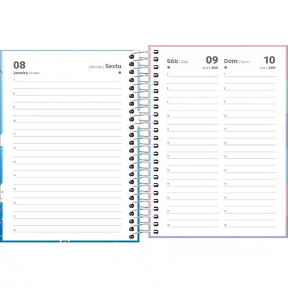 Agenda 2027 Espiral 160 Folhas Azul Pepper Tilibra
