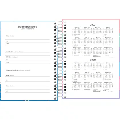 Agenda 2027 Espiral 160 Folhas Rosa Pepper Tilibra