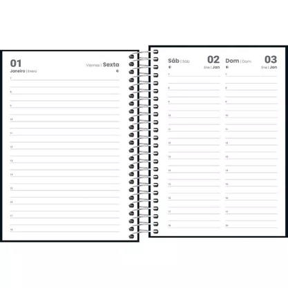 Agenda Pepper 2027 Espiral Preta 117x164mm 160Fls Tilibra