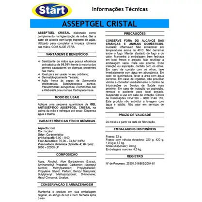 Álcool Gel Antisséptico Asseptgel Start 1kg