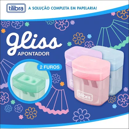 Apontador com Depósito 2 Furos Gliss Tilibra