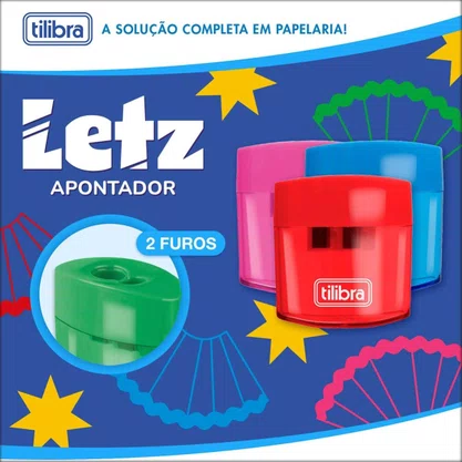 Apontador com Depósito Sortido 2 Furos Gliss Tilibra