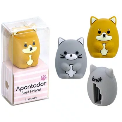Apontador S/ Deposito Best Friend Cinza Gato BRW