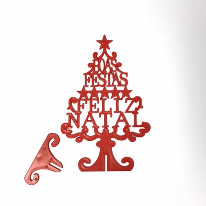 Árvore de Natal Plástica 18cm Vermelha Neotrentina