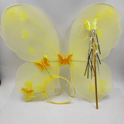 Asa Borboleta Amarela + Tiara e Varinha – Ref. 8211 GR