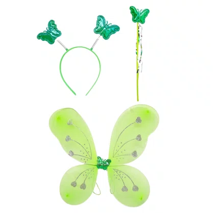 Asa Borboleta Verde + Tiara e Varinha - Ref. 8211 GR