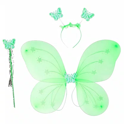 Asa Borboleta Verde + Tiara e Varinha - Ref. 8211 GR
