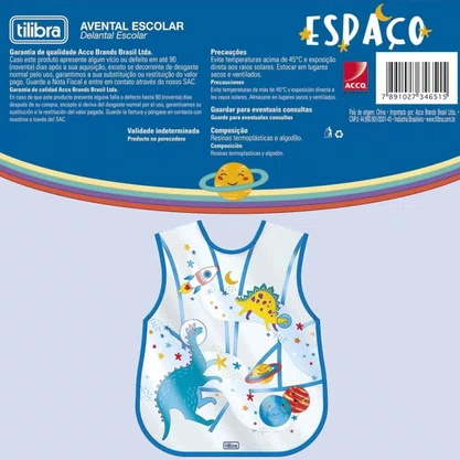 Avental Plástico Infantil Espaço Tilibra
