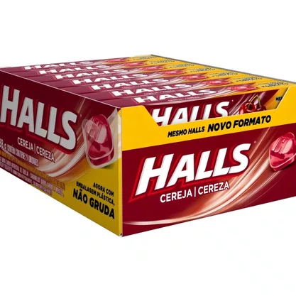 Bala Drops Halls Cereja 28g 21 Unidades Mondeléz