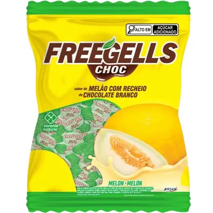 Bala Freegells Melão C/ Chocolate Branco 475G
