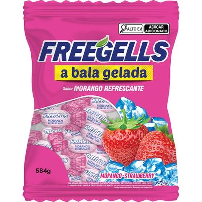 Bala Freegells Morango 584g