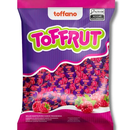 Bala Mastigável Framboesa 400g Toffrut Toffano
