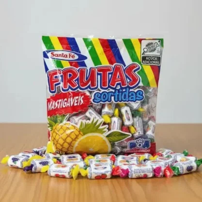 Bala Mastigável Sabores Sortidos 500g Santa Fé