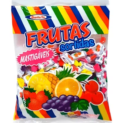Bala Mastigável Sabores Sortidos 500g Santa Fé