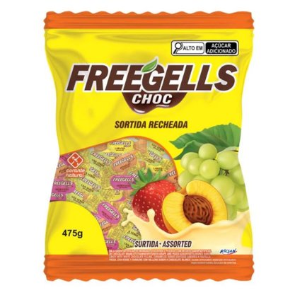 Bala Sortida Chocolate Branco 475g Freegells