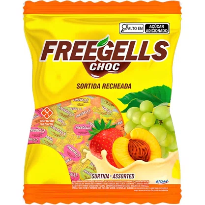 Bala Sortida Chocolate Branco 475g Freegells