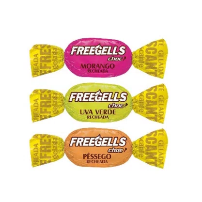Bala Sortida Chocolate Branco 475g Freegells