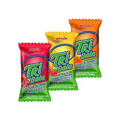 Bala Tri Bala 2 Frutas 500g - Peccin