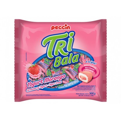 Bala Tri Bala Iogurte Morango Peccin 500g