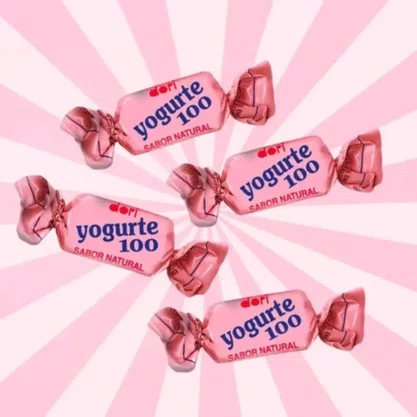 Bala Yogurte 100 Mastigável Morango 400g Dori