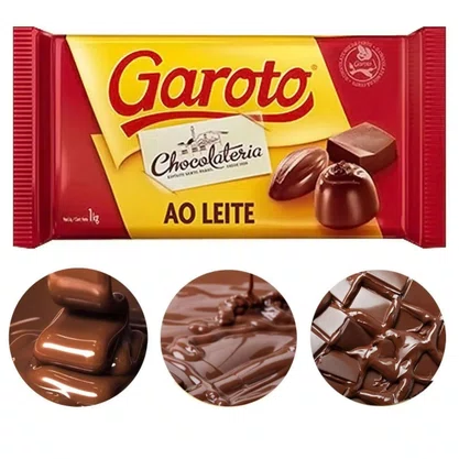 Barra De Chocolate Ao Leite 1 Kg Garoto