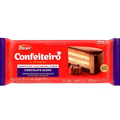 Barra De Chocolate Blend 1,01Kg Confeiteiro Harald