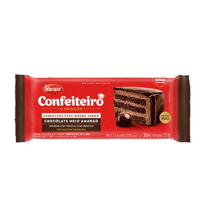 Barra de Chocolate Meio Amargo 1,01kg Confeiteiro Harald