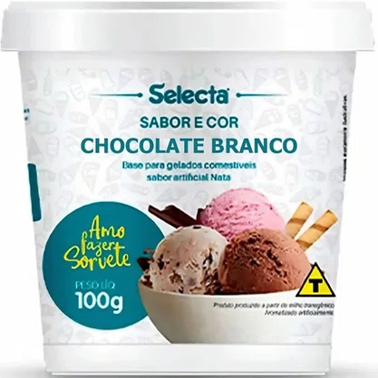 Base para Sorvete 100g Chocolate Branco Selecta