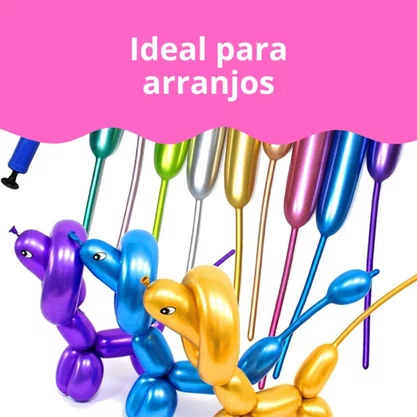 Bexiga Canudo Cromada Prata Artlatex C/ 25un