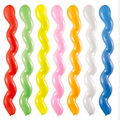Bexiga Canudo Espiral Sortido 25un Art Latex