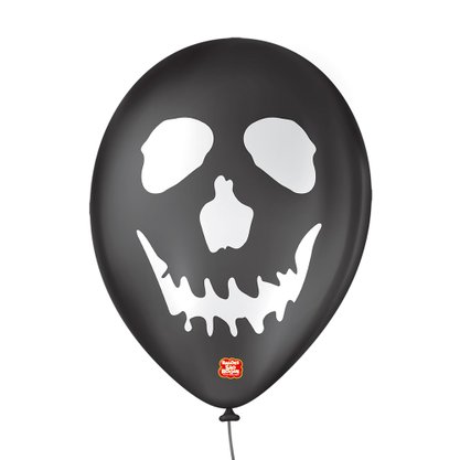 Bexiga Caveira Preta 25 Unidades Nº9 Halloween São Roque