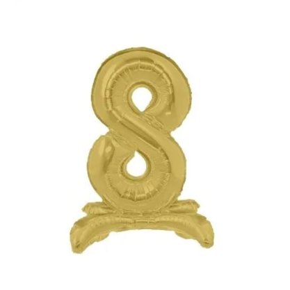 Bexiga Metalizada com Base N. 8 Ouro 75cm Partiu (Unidade)