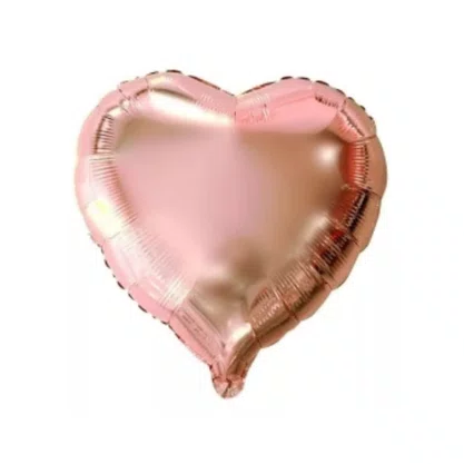 Bexiga Metalizada Coração Rose 45 cm Ref. PAF 524 Partiu