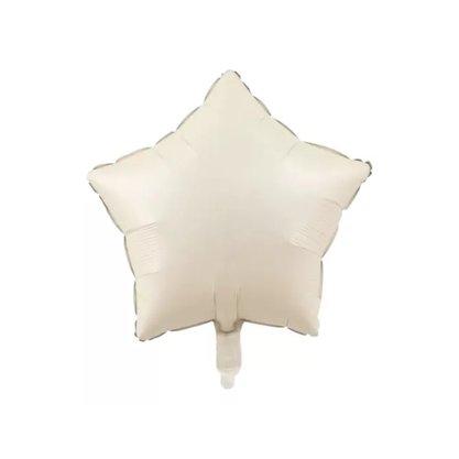 Bexiga Metalizada Estrela Creme Fosco 45cm Importado