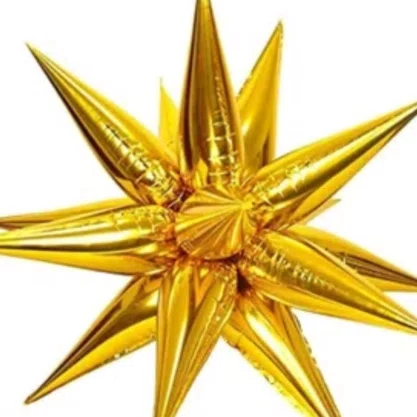Bexiga Metalizada Estrela Sputnik Ouro 70cm Paf 566 Partiu