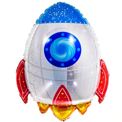 Bexiga Metalizada Foguete 67cm Silver