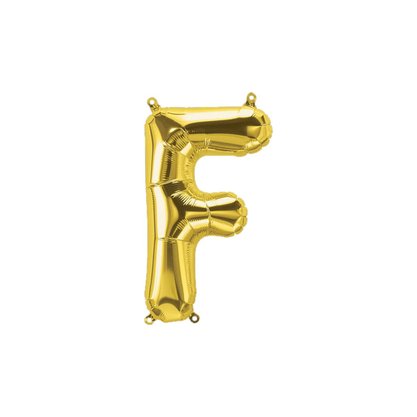 Bexiga Metalizada Letra F Ouro 16 Polegadas