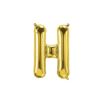 Bexiga Metalizada Letra H Ouro 16 Polegadas