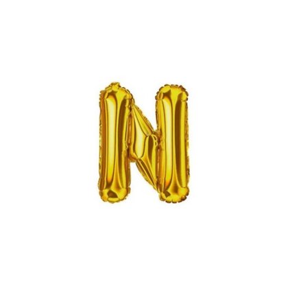 Bexiga Metalizada Letra N Ouro 16 Polegadas