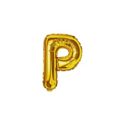 Bexiga Metalizada Letra P Ouro 16 Polegadas