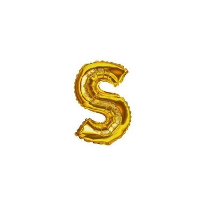 Bexiga Metalizada Letra S Ouro 16 Polegadas