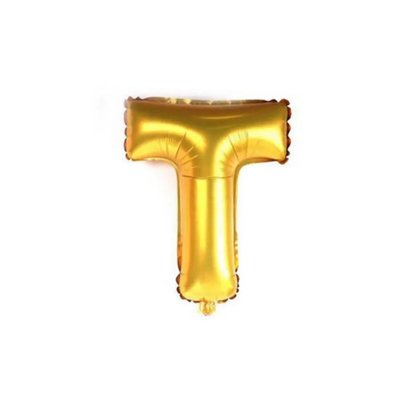 Bexiga Metalizada Letra T Ouro 16 Polegadas
