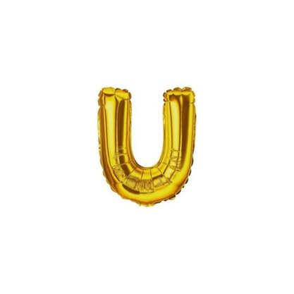 Bexiga Metalizada Letra U Ouro 16 Polegadas