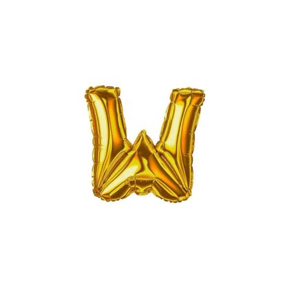 Bexiga Metalizada Letra W Ouro 16 Polegadas