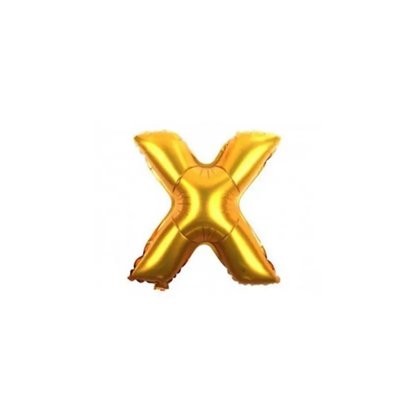 Bexiga Metalizada Letra X Ouro 16 Polegadas
