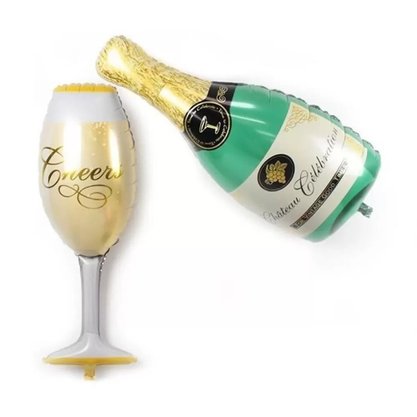 Bexiga Metalizada Mini Taça de Champagne 45cm Neotrentina